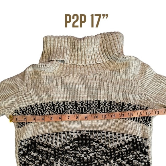 Maurices Beige & Black Knit Sweater Dress Cowl Neck Sz Medium Camisole lined EUC - Picture 6 of 10